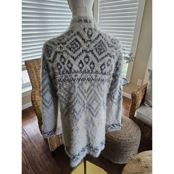 Eddie Bauer Aztec Cardigan Duster Women’s Size M Tribal Southwestern Cabin - Picture 5 of 10